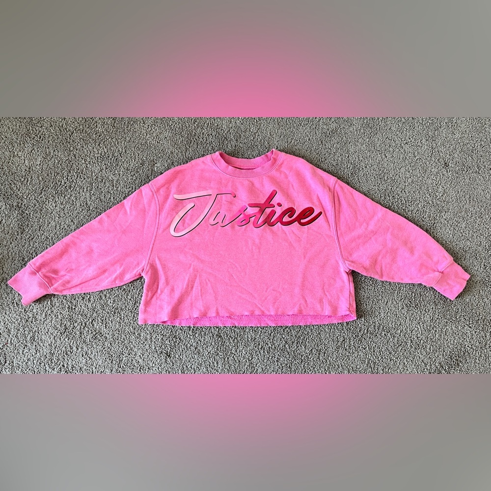 Justice Sport Girls Cropped Top Sweatshirt size M (10)